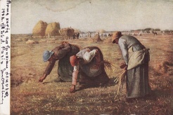  Atvirukas su Jean-François Millet paveikslo „Varpų rinkėjos“ reprodukcija 
